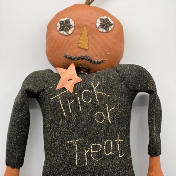 RARE Sharon Andrews ESC Trading Folk Art Pumpkin Man - Picture 6 of 9